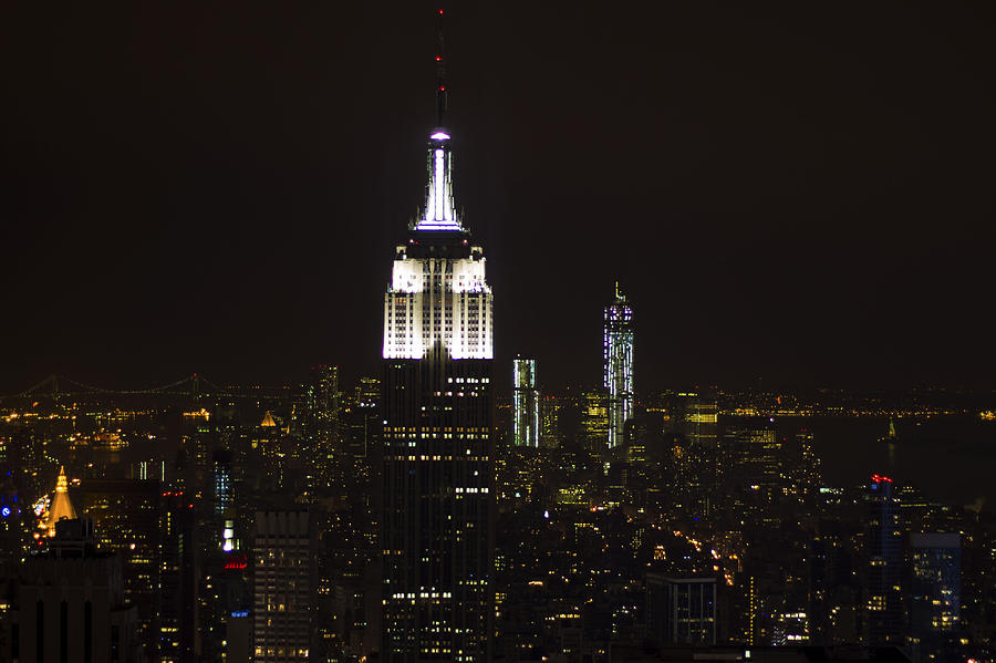 New York City Night Skyline Photograph by Saya Studios