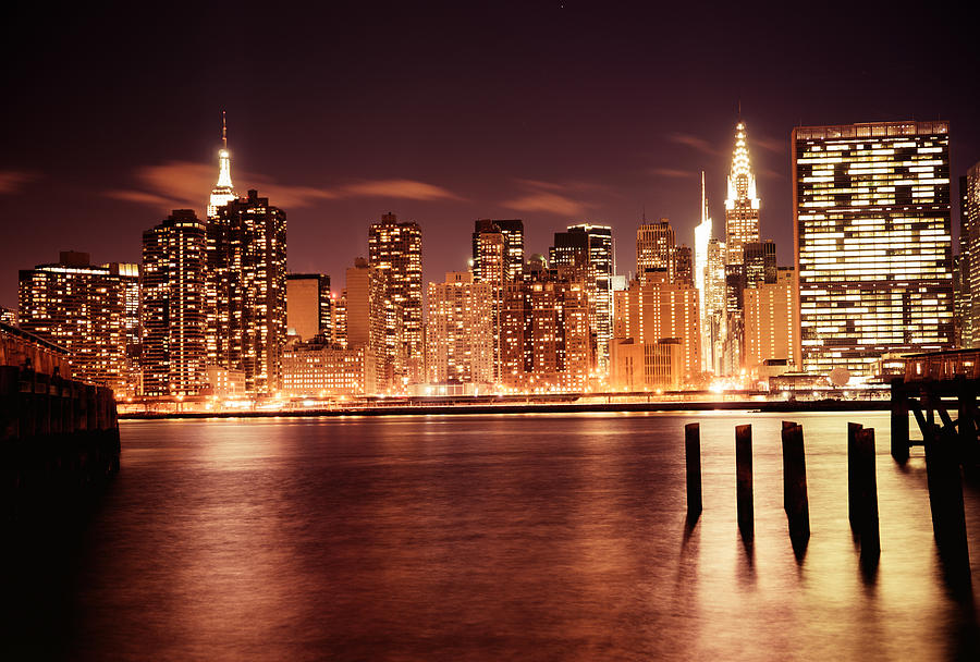 New York City Photograph - New York City - Night by Vivienne Gucwa