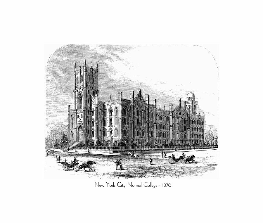 New York City Normal College - 1870 Digital Art by John Madison