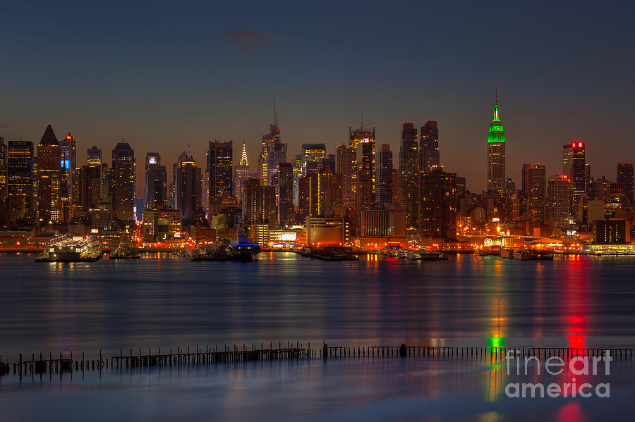 New York City Saint Patricks Day Skyline I Photograph by Clarence Holmes