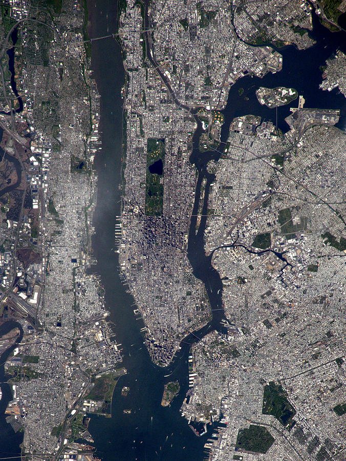 New York City, Satellite Image Photograph by Science Source