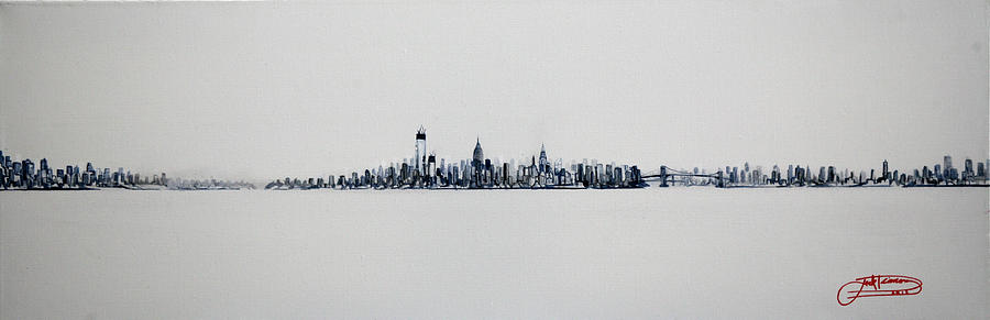 New York City Skyline 12x36-1 Painting by Jack Diamond