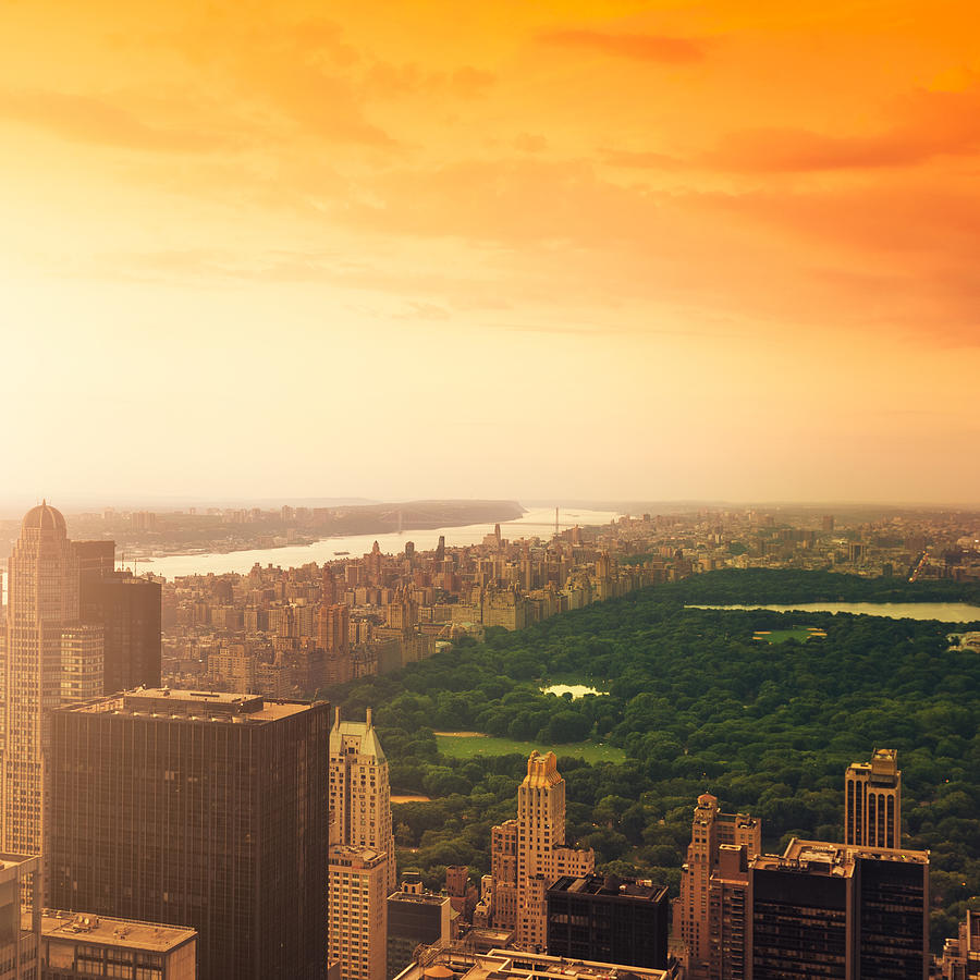 New York City Skyline And Central Park Photograph by Franckreporter