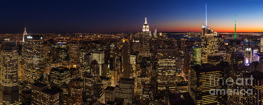 New York City Photograph - New York City Skyline At Dusk by Mike Reid