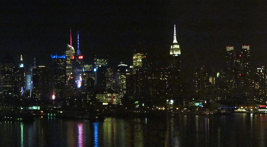 New York City Skyline at Night Photograph by Melinda Saminski