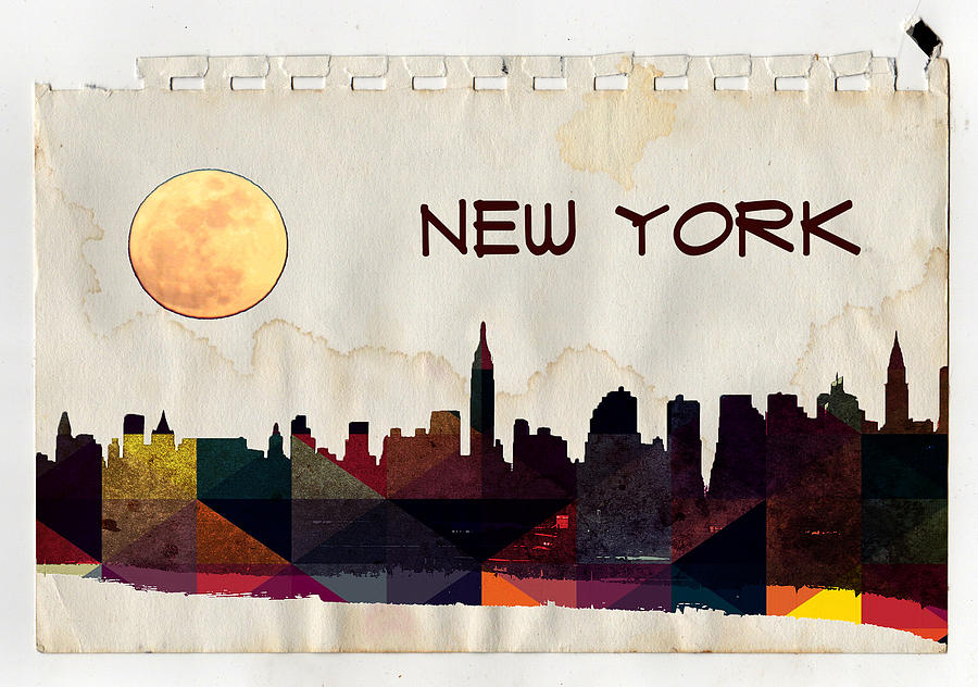 New York City Drawing - New York City Skyline by Celestial Images
