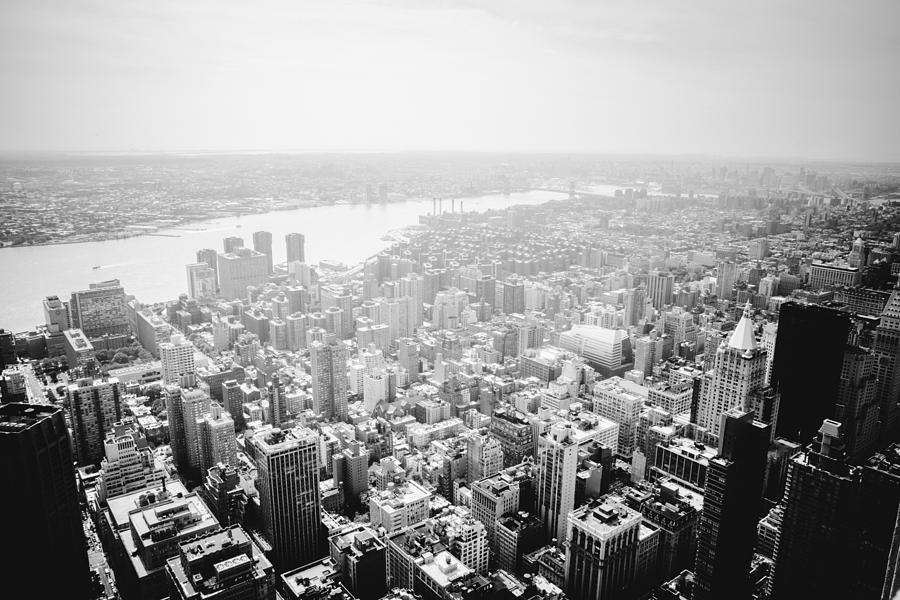New York City Photograph - New York City Skyline - Foggy Day by Vivienne Gucwa