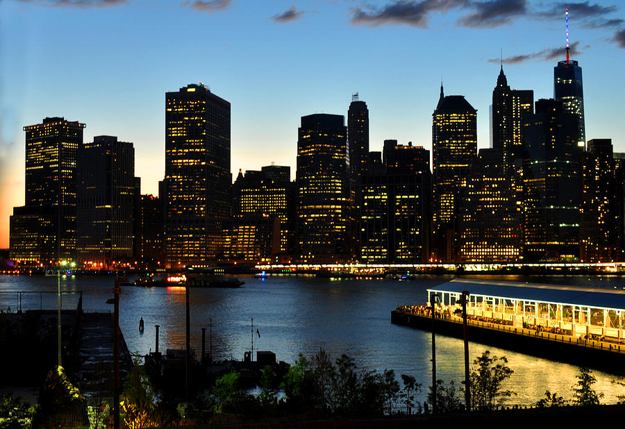 New York City Skyline Just Before Dark Photograph by Diane Lent