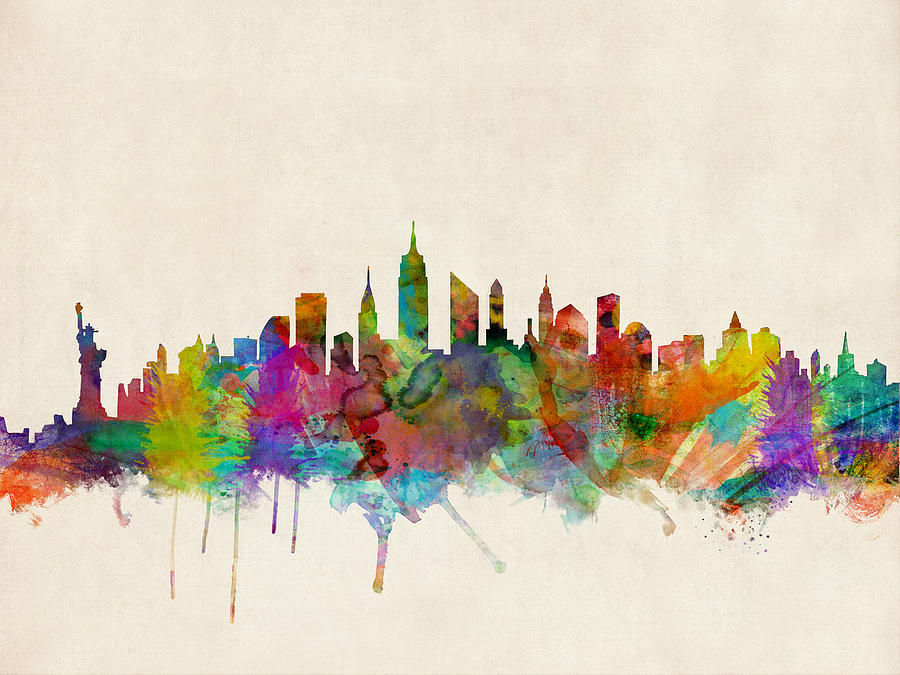 New York Digital Art - New York City Skyline by Michael Tompsett