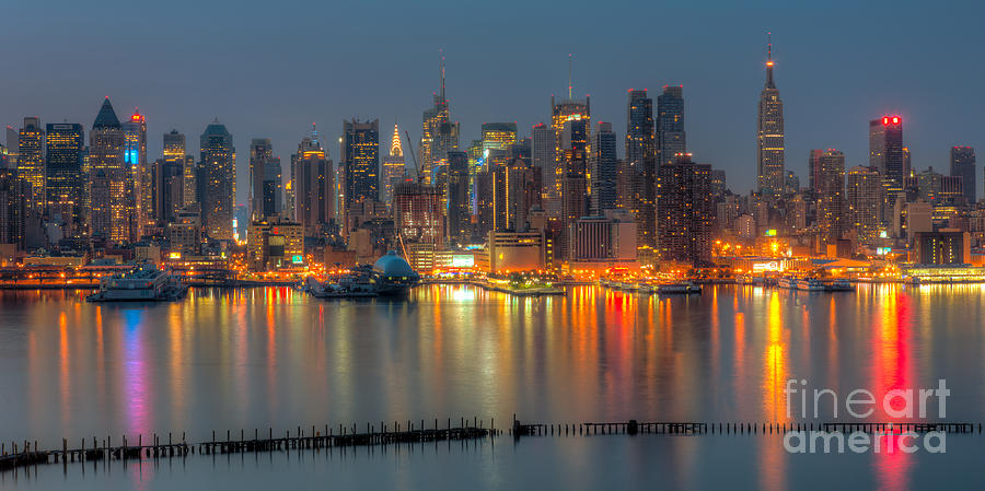 New York City Skyline Morning Twilight XII Photograph by Clarence Holmes
