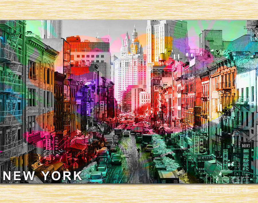 New York City Skyline Painting Mixed Media by Marvin Blaine