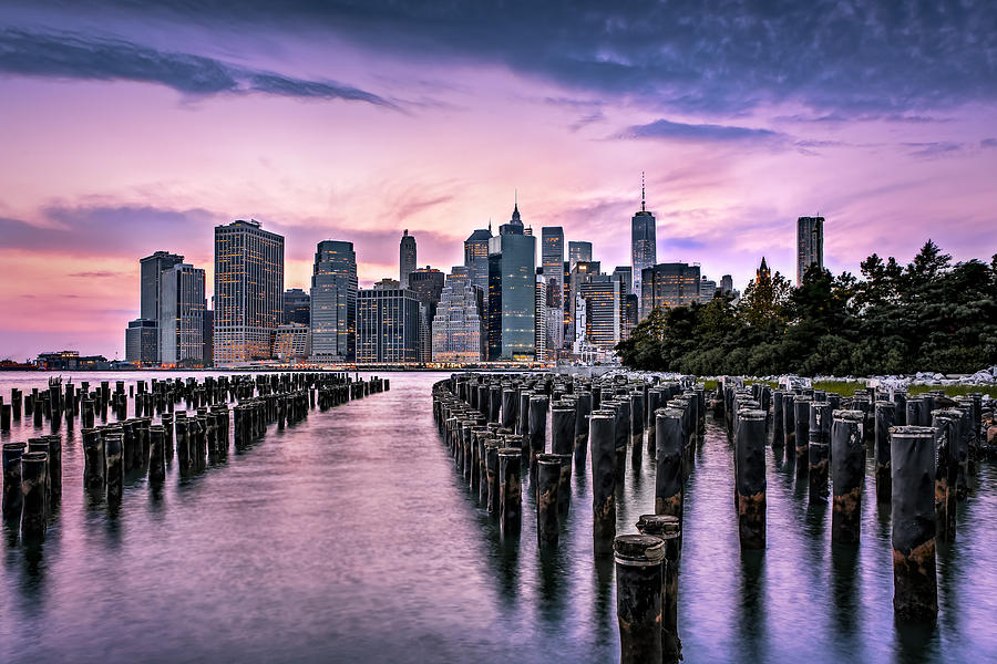 New York City Photograph - New York City Skyline Sunset Hues by Susan Candelario