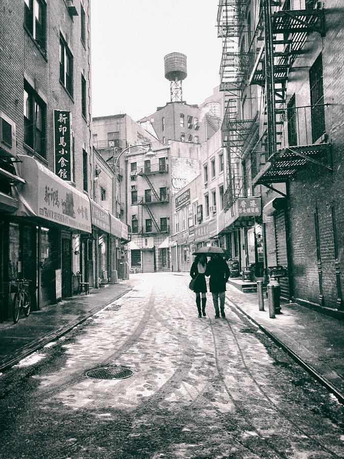 New York City - Snow on a Winter Afternoon - Chinatown Photograph by Vivienne Gucwa