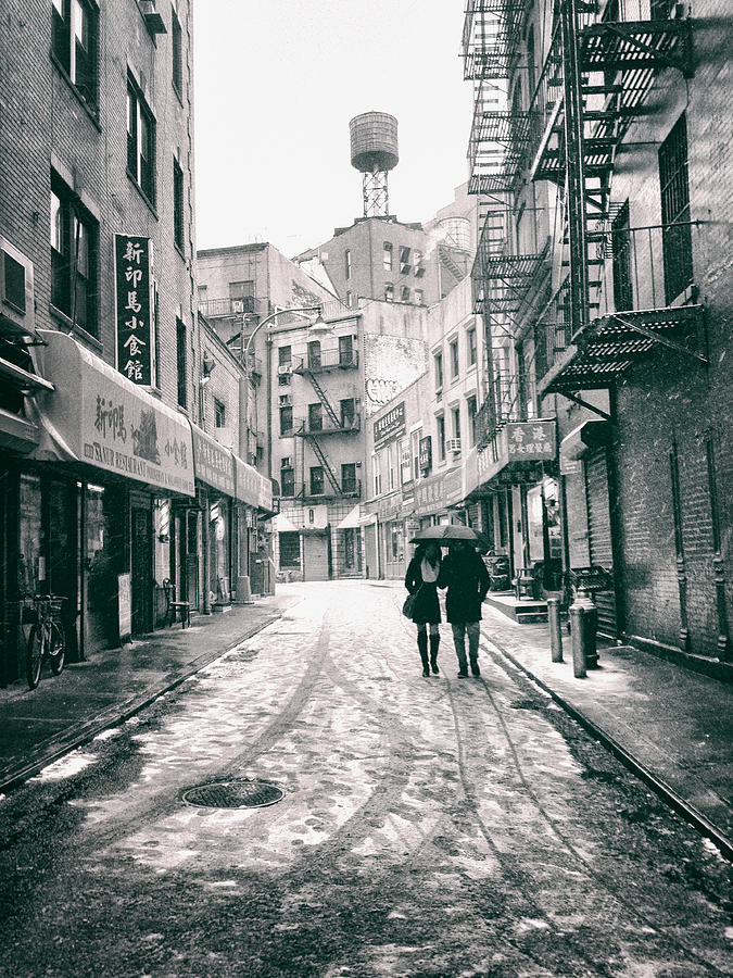 New York City - Snow On A Winter Afternoon - Chinatown Photograph By ...