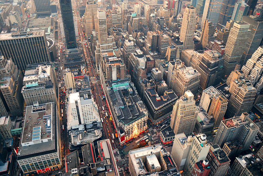 New York City street aerial view  Photograph by Songquan Deng