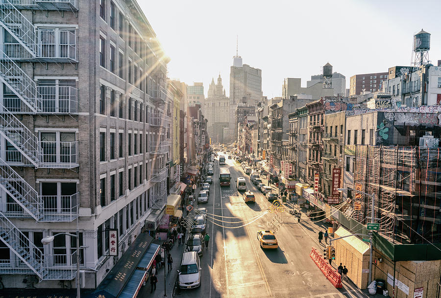 New York City Photograph - New York City - Sunset Above Chinatown by Vivienne Gucwa