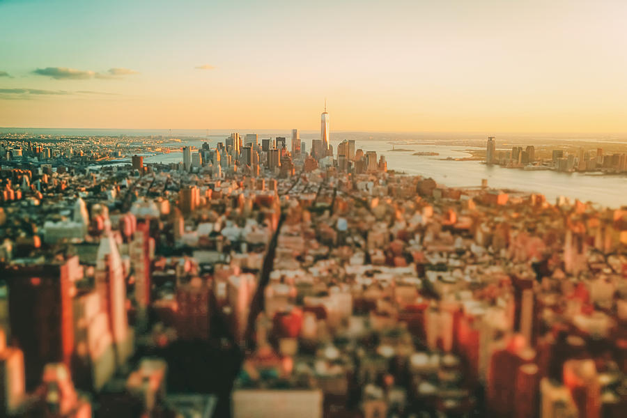 New York City - Sunset over Manhattans Skyline Photograph by Vivienne Gucwa
