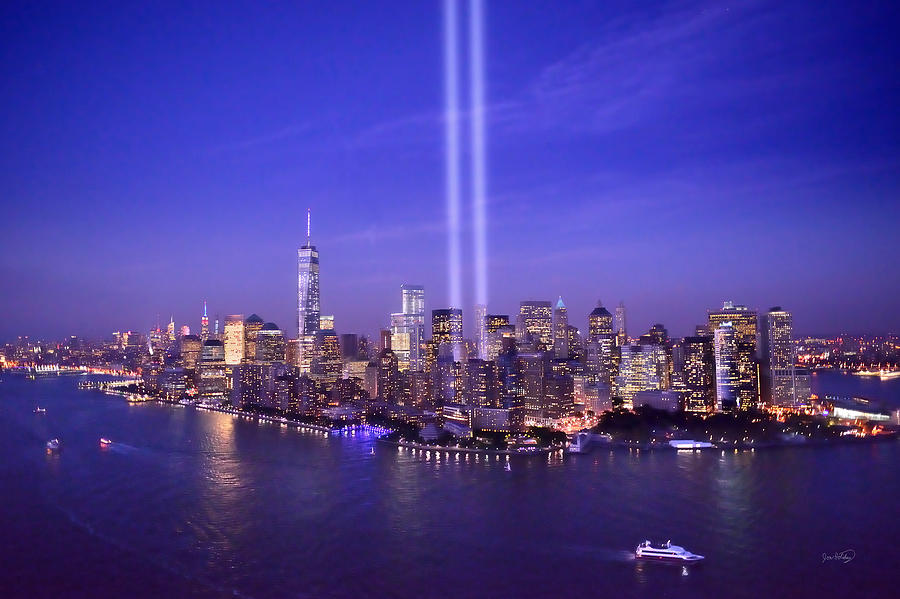 New York City Skyline Photograph - New York City Tribute in Lights World Trade Center WTC Manhattan NYC by Jon Holiday