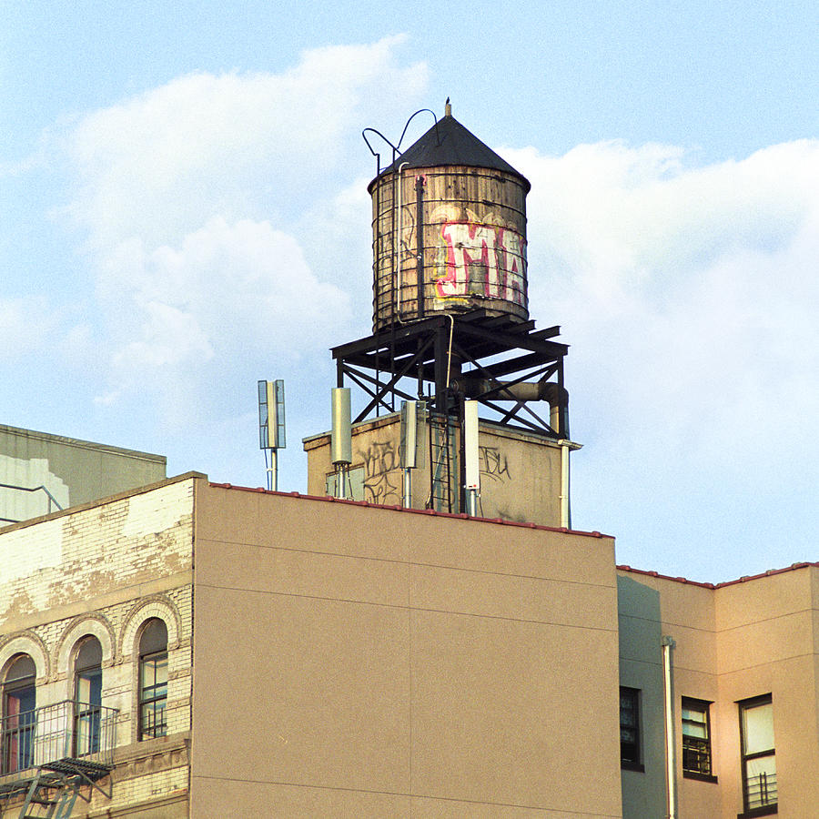New York City water tower 4 - urban scenes Photograph by Gary Heller