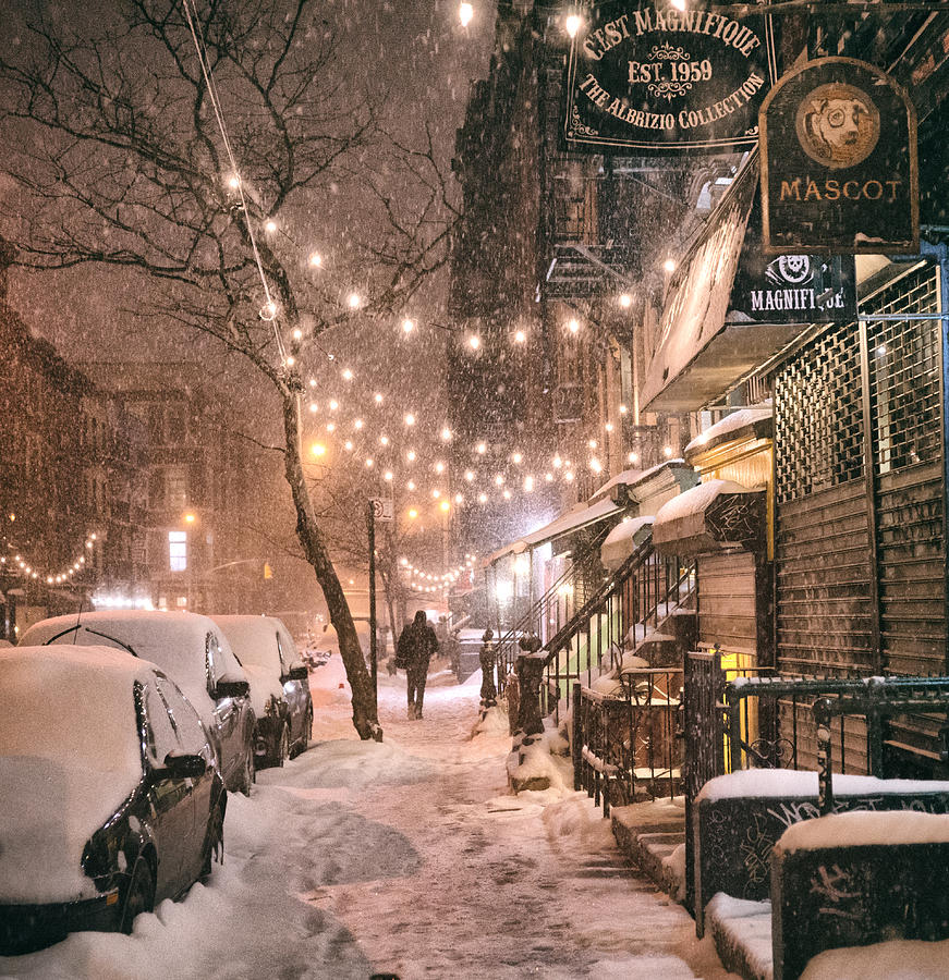 Nyc Photograph - New York City - Winter Snow Scene - East Village by Vivienne Gucwa