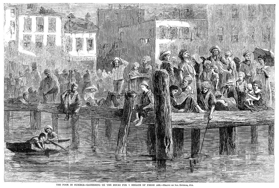 New York Docks, 1871 Painting by Granger