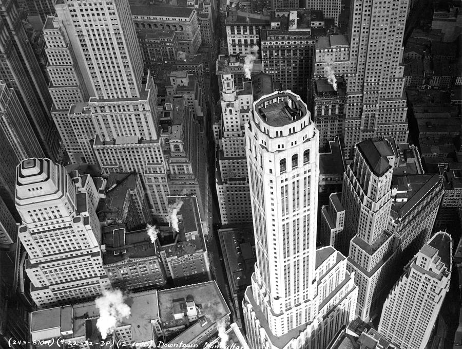 New York City Photograph - New York Financial District  by Underwood Archives