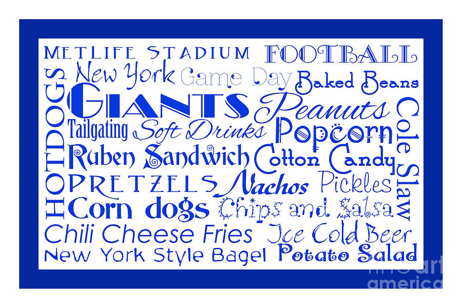 New York Giants Game Day Food 2 Digital Art by Andee Design