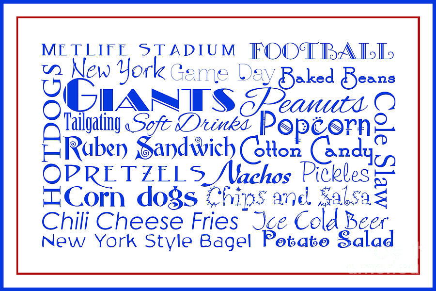 New York Giants Game Day Food 3 Digital Art by Andee Design