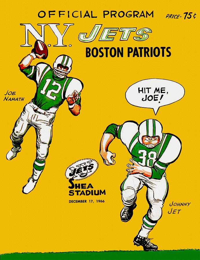 New York Jets 1966 Program Painting by Big 88 Artworks - Fine Art