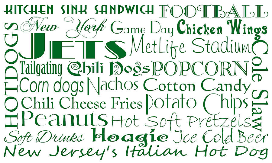 New York Jets Game Day Food 1 Digital Art by Andee Design