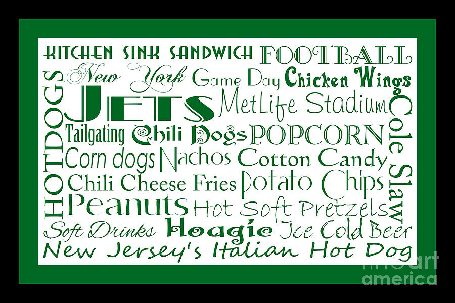 New York Jets Game Day Food 2 Digital Art by Andee Design