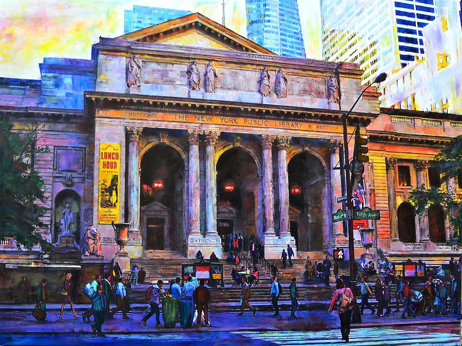 New York Library Painting by Sarah Ghanooni