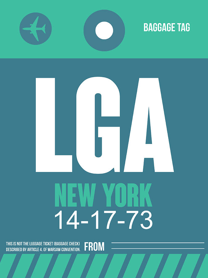 New York City Digital Art - New York Luggage Poster 2 by Naxart Studio