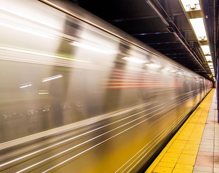 Train Photograph - New York Metropolitan Underground Transportation by Nick Mares