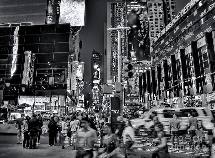 New York Minute In Black And White Photograph by Jeff Breiman