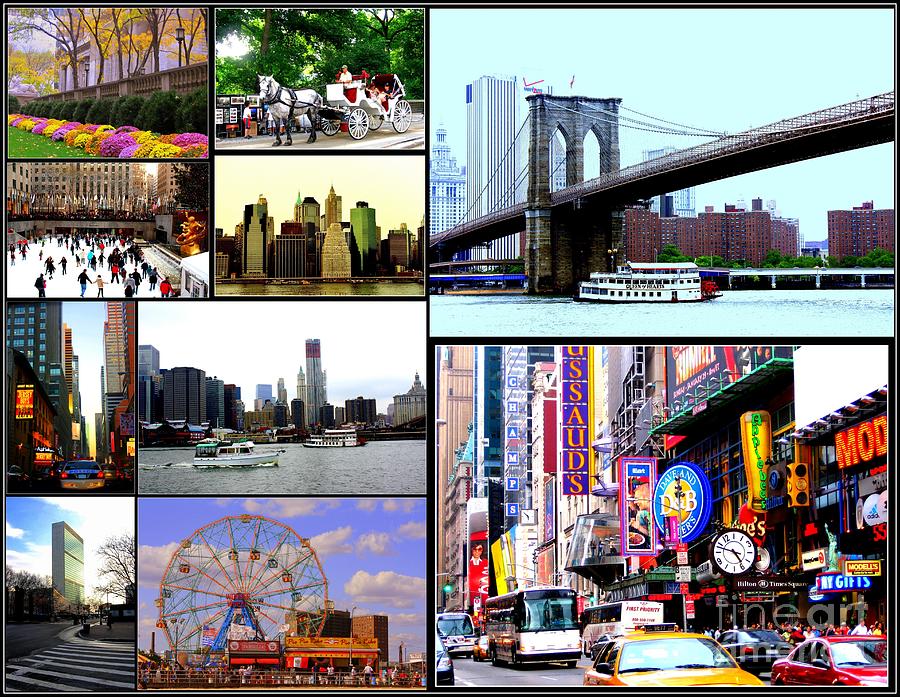 New York City Photograph - New York New York - A Collage by Dora Sofia Caputo