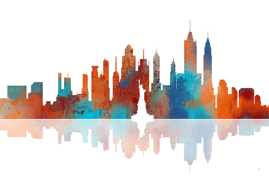 New York New York Skyline  Digital Art by Marlene Watson