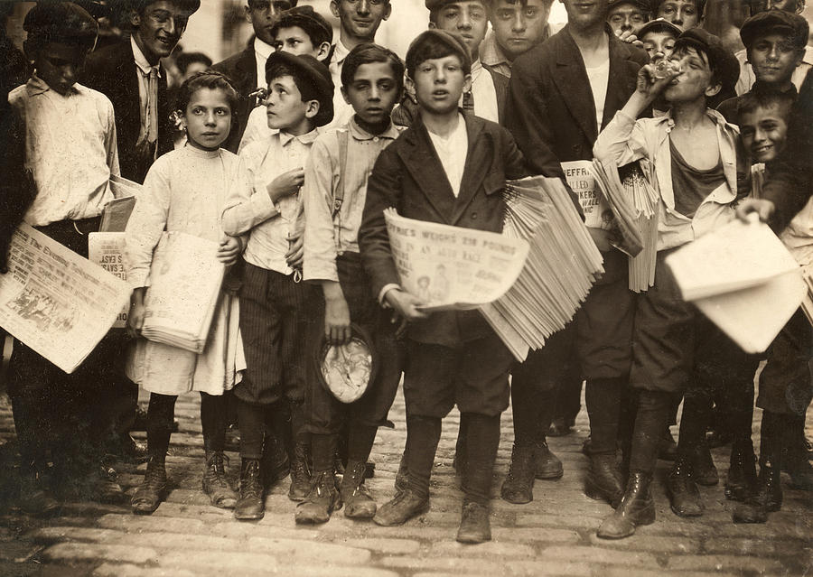 New York Newsboys, 1910 Photograph by Granger
