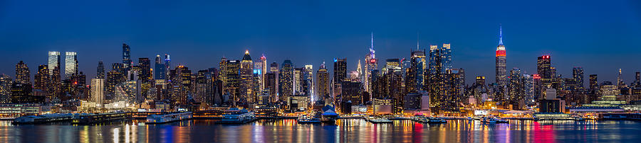 New york Panorama at dusk Photograph by Mihai Andritoiu