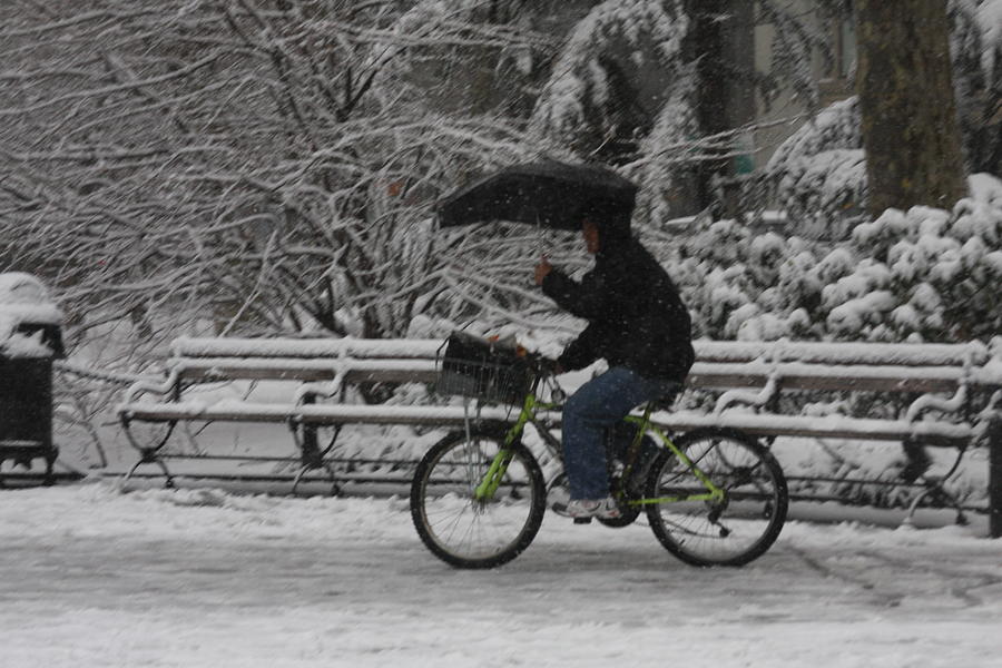 Winter Photograph - New York Pizza Delivery by Vadim Levin