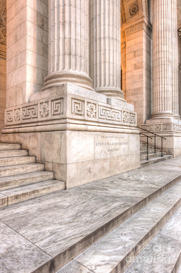 New York Public Library Columns and Stairs I Photograph by Clarence Holmes