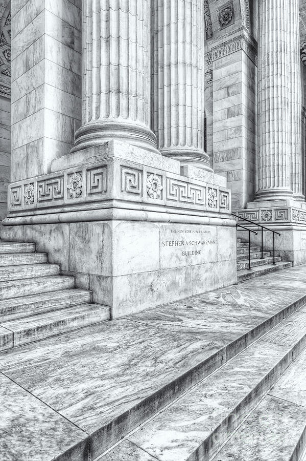 New York Public Library Columns and Stairs II Photograph by Clarence Holmes
