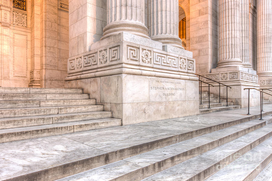 New York Public Library Columns and Stairs III Photograph by Clarence Holmes