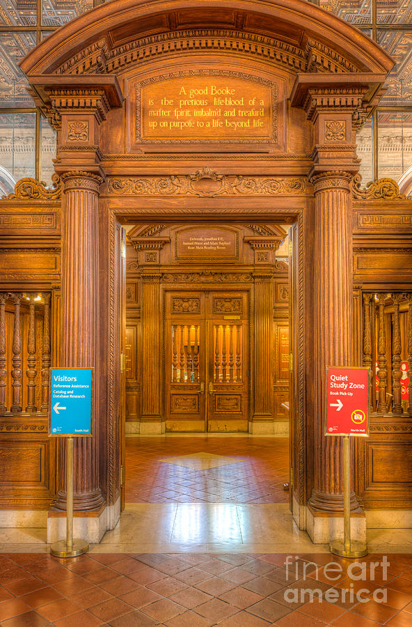 New York Public Library Main Reading Room Entrance I Photograph by Clarence Holmes