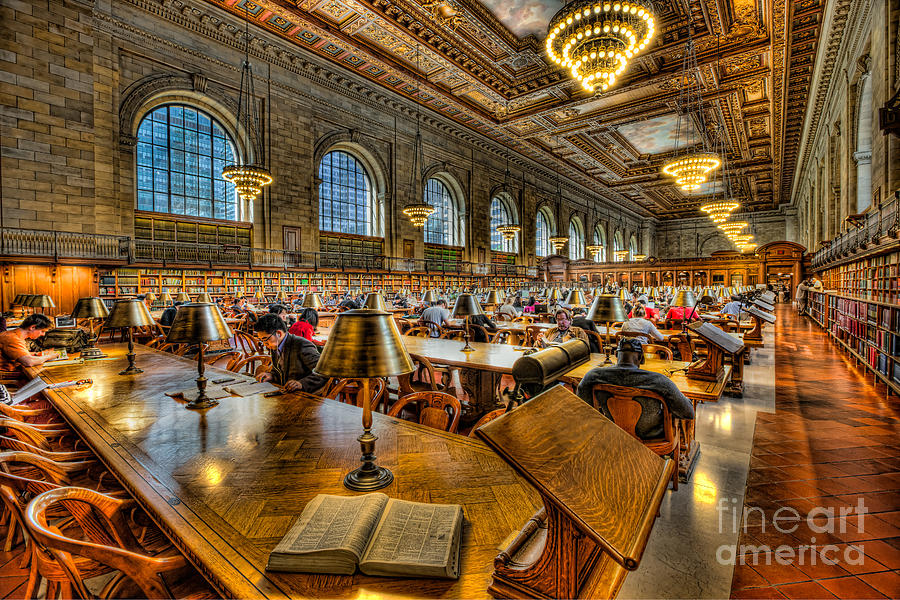 New York City Photograph - New York Public Library Main Reading Room III by Clarence Holmes