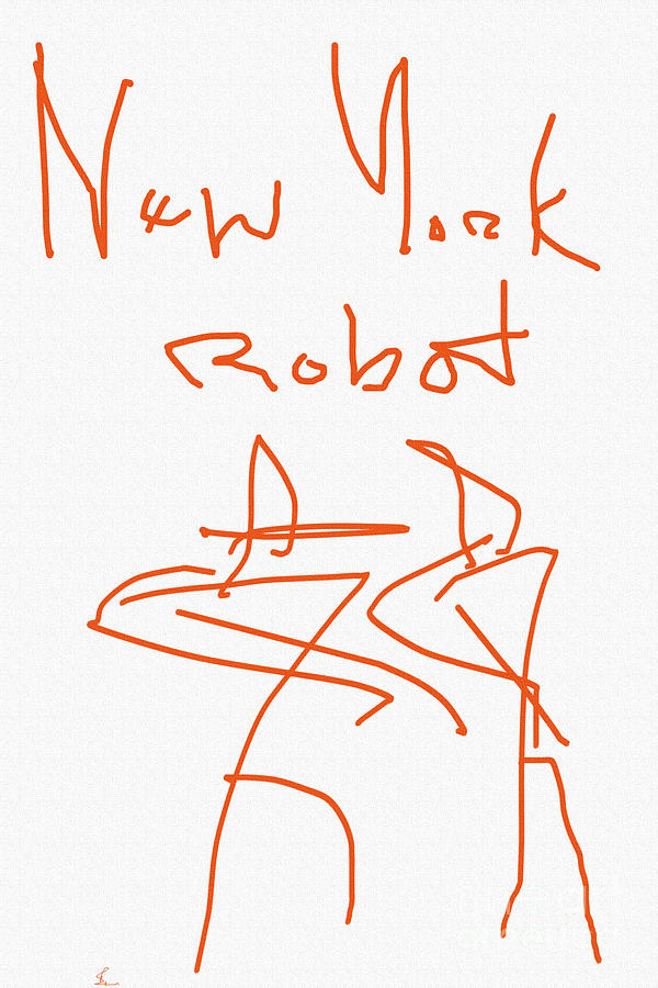 Ny Painting - New York Robot by J Burns
