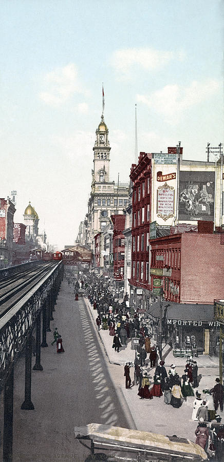 New York Sixth Avenue C1901 Photograph By Granger Fine Art America