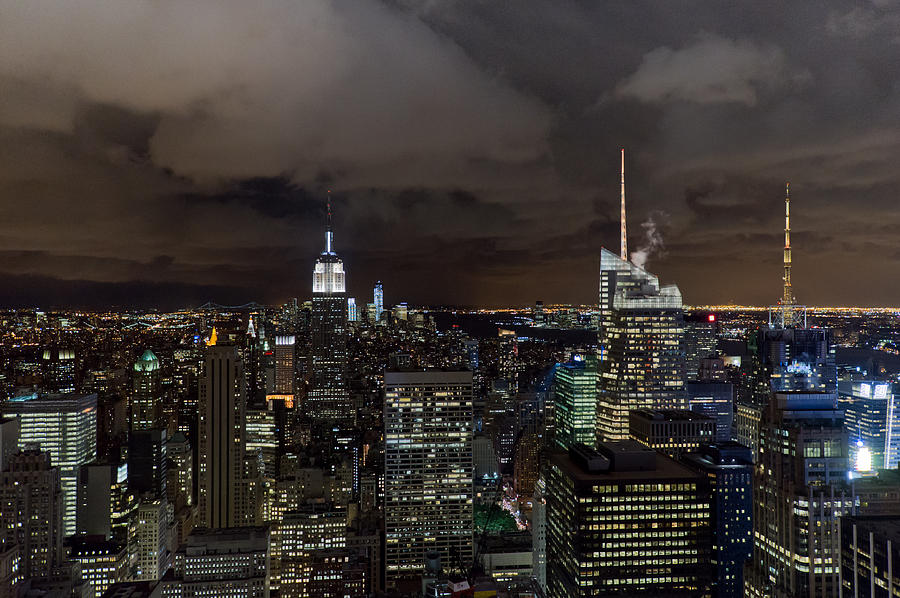 New York skyline at night Photograph by Gary Eason