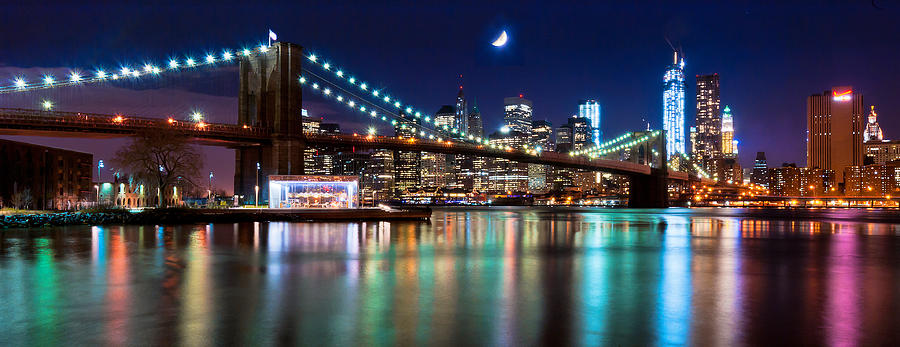 New York Skyline at the Magic Hour Panorama Photograph by Mitchell R Grosky
