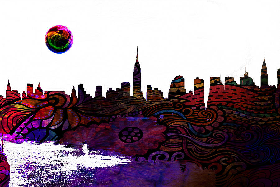 New York Skyline Painting by Celestial Images